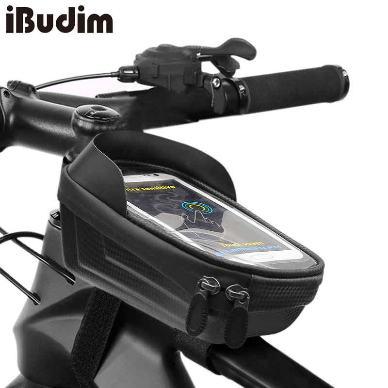 Youtube Phone Accessories - 防水自転車用フロントフレームバッグ、TPUタッチレインカバー付きサイクリングポーチバッグ、自転車トップチューブバッグケース、自転車アクセサリー
