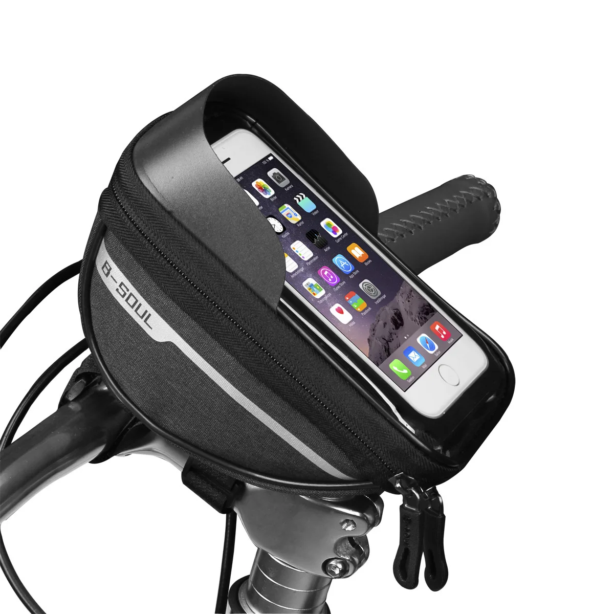 Youtube Phone Accessories - 自転車フレームフロントトップチューブバイクバッグハンドルバー携帯電話バッグ防水タッチスクリーン電話ホルダーサイクリングアクセサリー