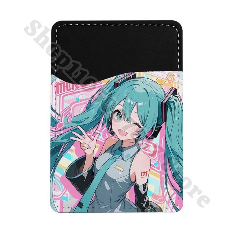 Phone Accessories Pouch - クリエイティブ電話装飾アクセサリー超薄型財布初音ミクアニメかわいい ID クレジットカードホルダー漫画収納ポーチギフト