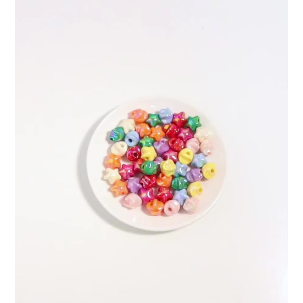 Phone Accessories Chain - 10 個 14 × 15 ミリメートルアクリルカラフルなスタービーズ五芒星ルースビーズジュエリー作成