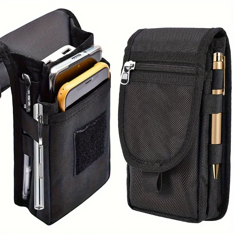 Phone Accessories Pouch - ﻿ 6.3インチ多機能携帯電話バッグ、オックスフォード生地ポケット、ブラック携帯電話ベルトポーチケース、メンズアウトドアバッグ