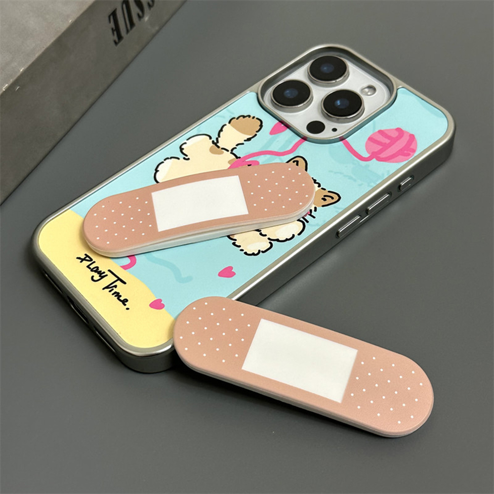 Phone Accessories Pouch - 韓国インデイリーネセスリティビーアンドエイドプッシュプルブラケット電話ケーススタンドクリエイティブポータブルホルダー電話ケースユニバーサルアクセサリー