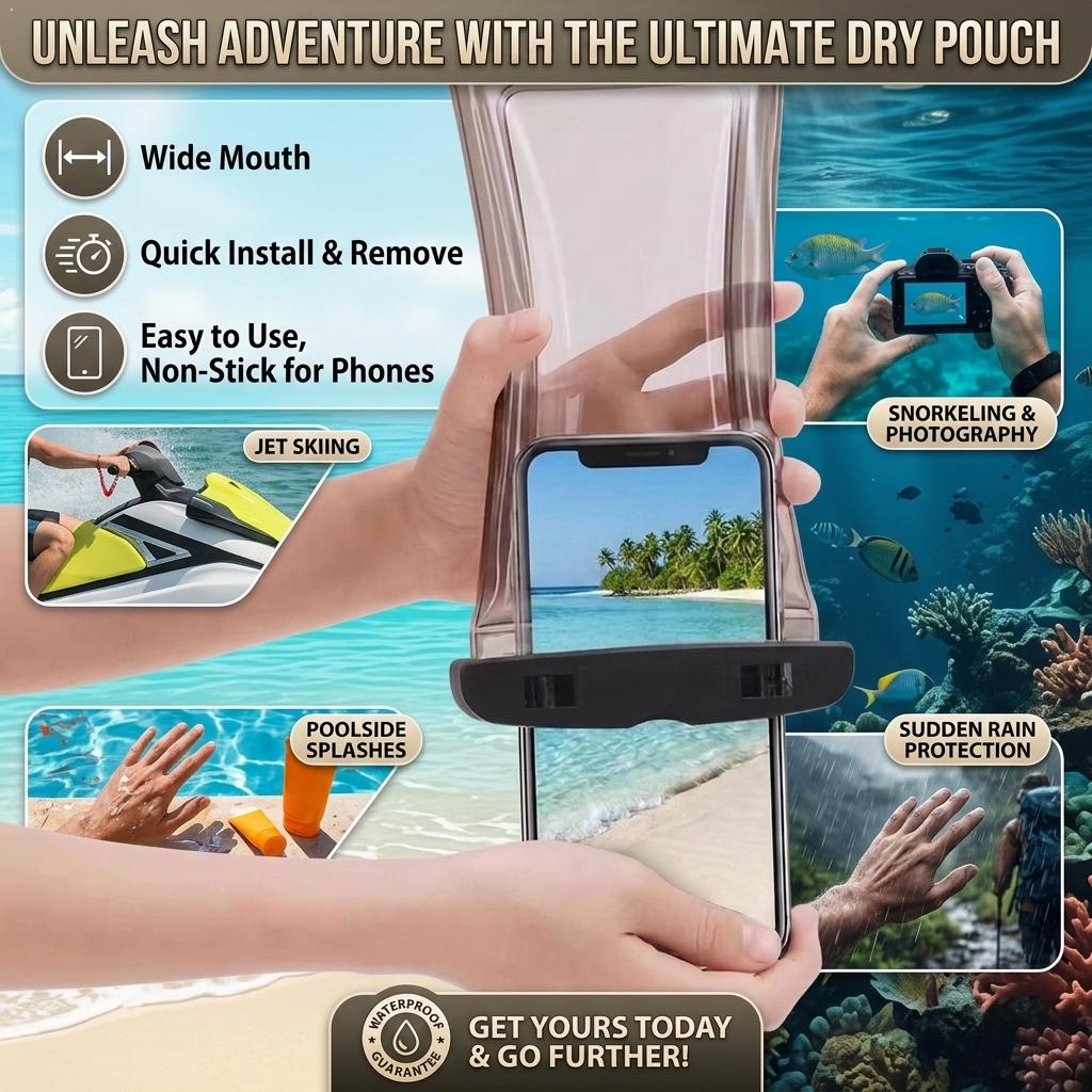 Phone Accessories For Travel - クリア防水携帯電話ケース ドライバッグポーチ iPhoneスマートフォン用 アウトドア スイミングプール ビーチ