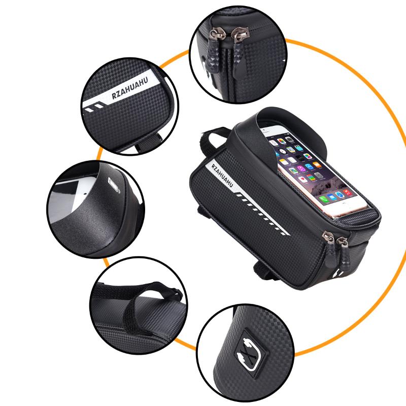 Youtube Phone Accessories - 新しい自転車フロントビームバッグフロントチューブサイクリングバッグ自転車防水電話ケースホルダータッチスクリーン防水バッグアクセサリー