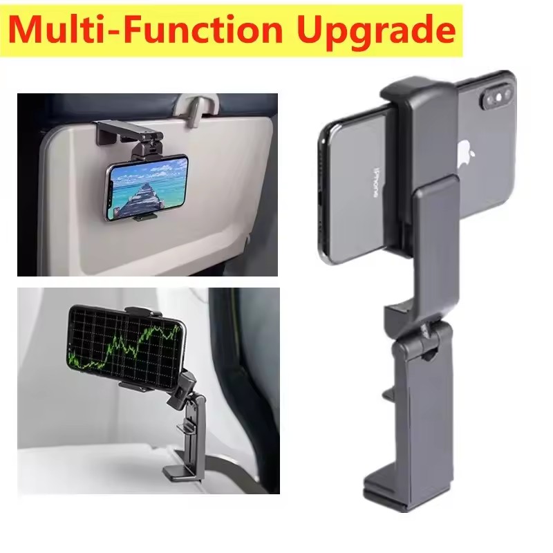 Phone Accessories For Travel - 飛行機用携帯電話ホルダー、携帯電話スタンド、携帯用トラベルマウント、デスク用折りたたみ式回転式セルフィーホルダー、電車座席サポート
