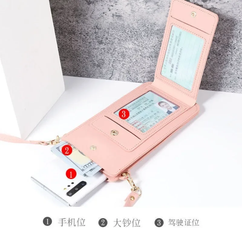Phone Accessories Pouch - クロスボディ携帯電話バッグ女性女の子用ユニバーサル携帯電話オーガナイザーポーチタッチスクリーン携帯ケースショルダーバッグPUレザー