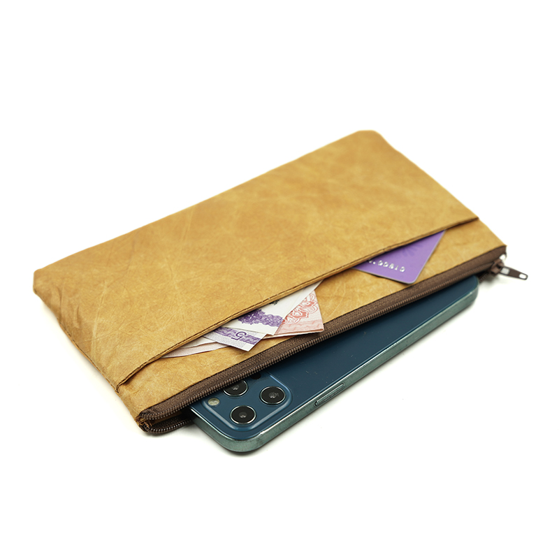 Phone Accessories Pouch - ジッパー付き超薄型ファイバーペーパーケース 6.7インチ携帯電話バッグ、二層ポーチでモバイルバッテリーとアクセサリーを収納可能 iPhone 17 Pro Max対応