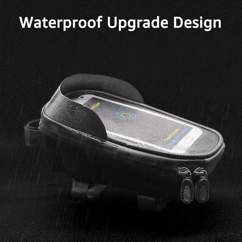 防水自転車用フロントフレームバッグ、TPUタッチレインカバー - Youtube Phone Accessories のレビューと価格