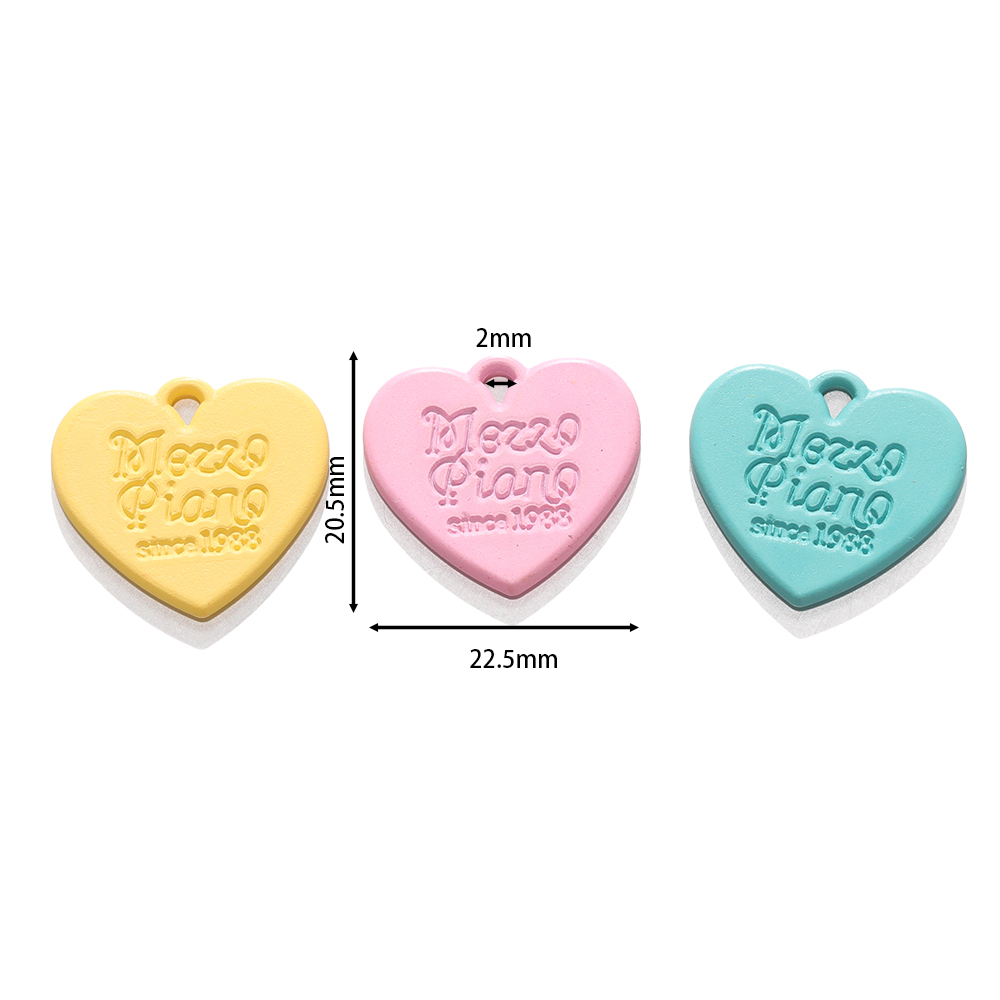 10 個キャンディーカラーのアクリル彫刻愛ペンダントぶら下げ - Phone Accessories Chain のレビューと価格