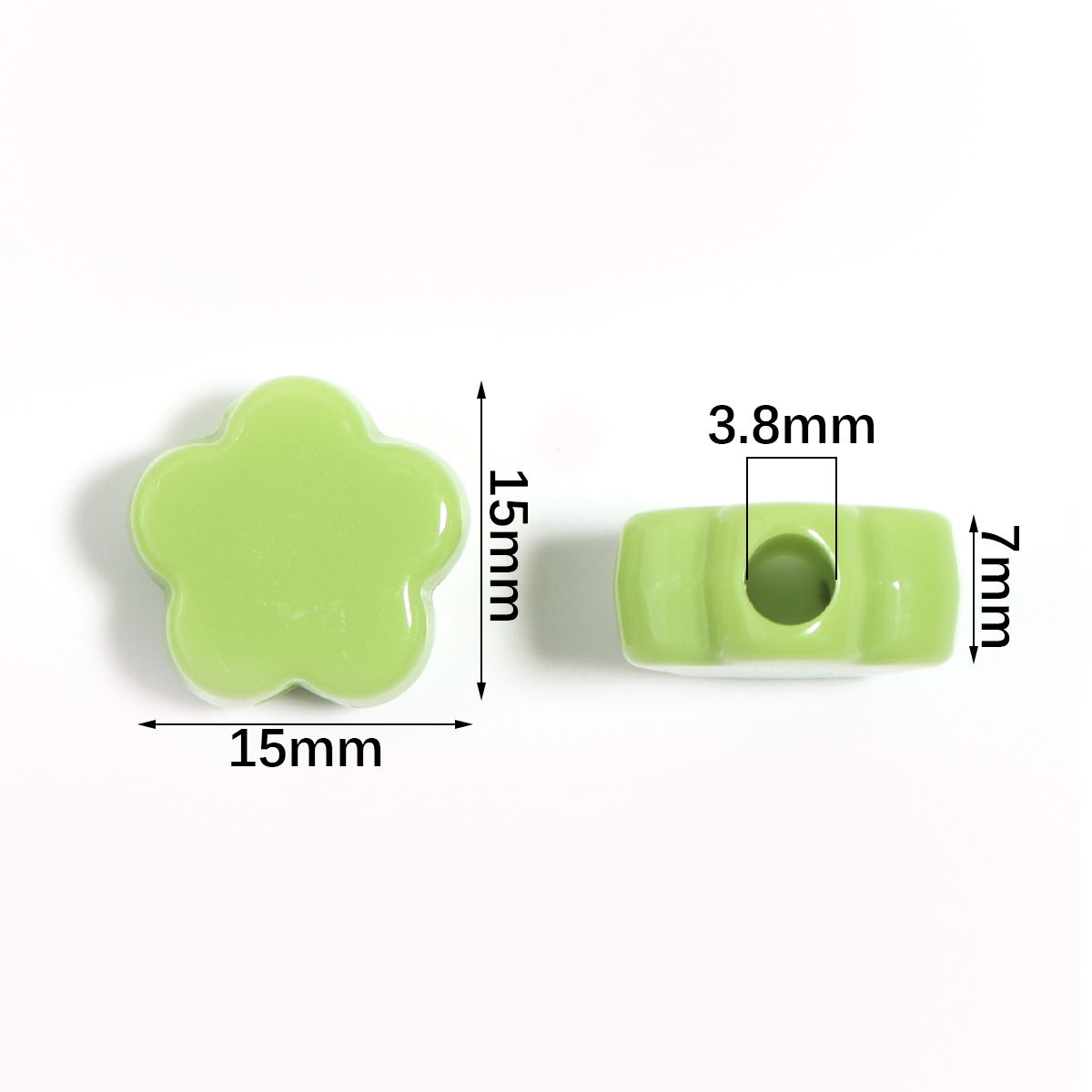 30個/袋 15mm アクリル製単色ルースフラワービーズ ジ - Phone Accessories Chain のレビューと価格
