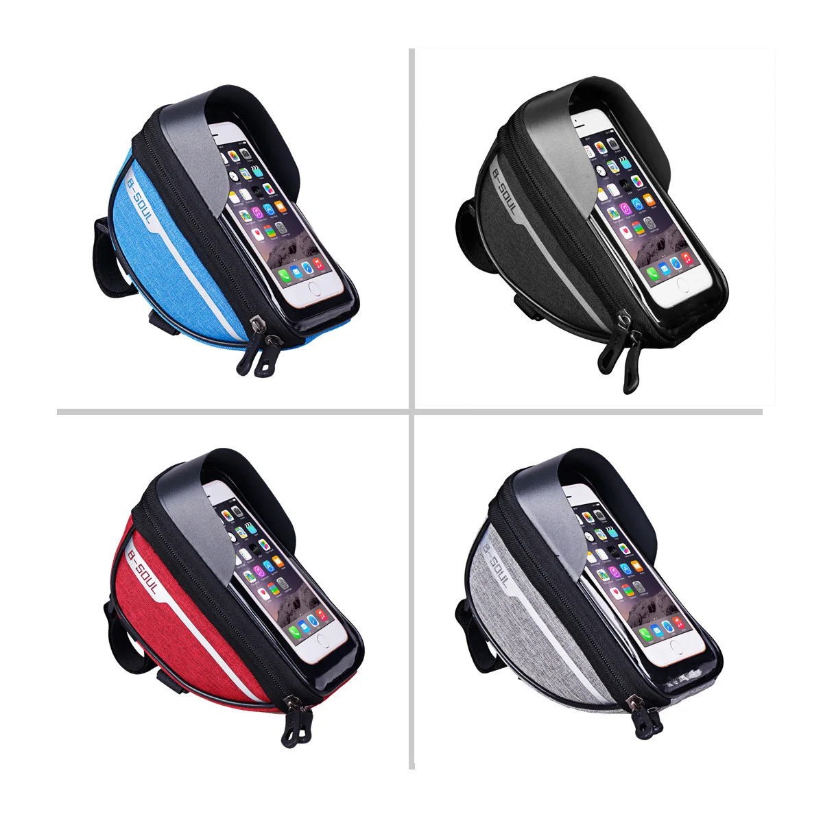 自転車フレームフロントトップチューブバイクバッグハンドルバー - Youtube Phone Accessories のレビューと価格