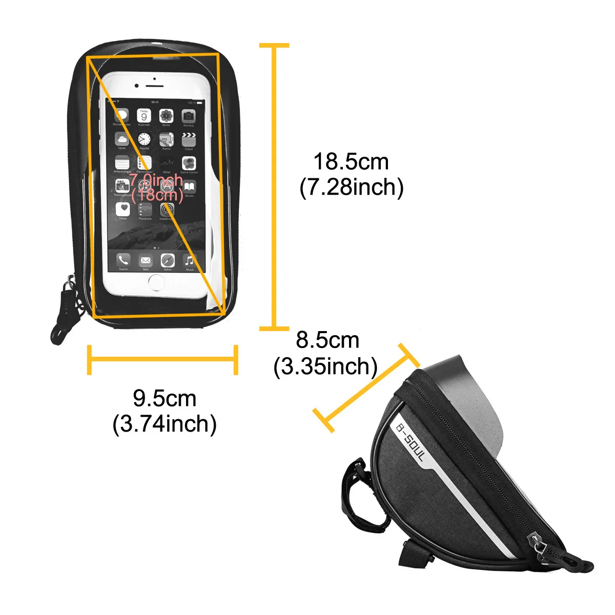 自転車フレームフロントトップチューブバイクバッグハンドルバー - Youtube Phone Accessories のレビューと価格