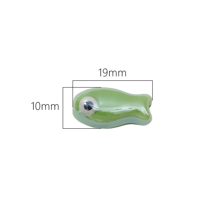 10 個ヴィンテージ魚セラミックビーズカラフルなルーススペー - Phone Accessories Chain のレビューと価格