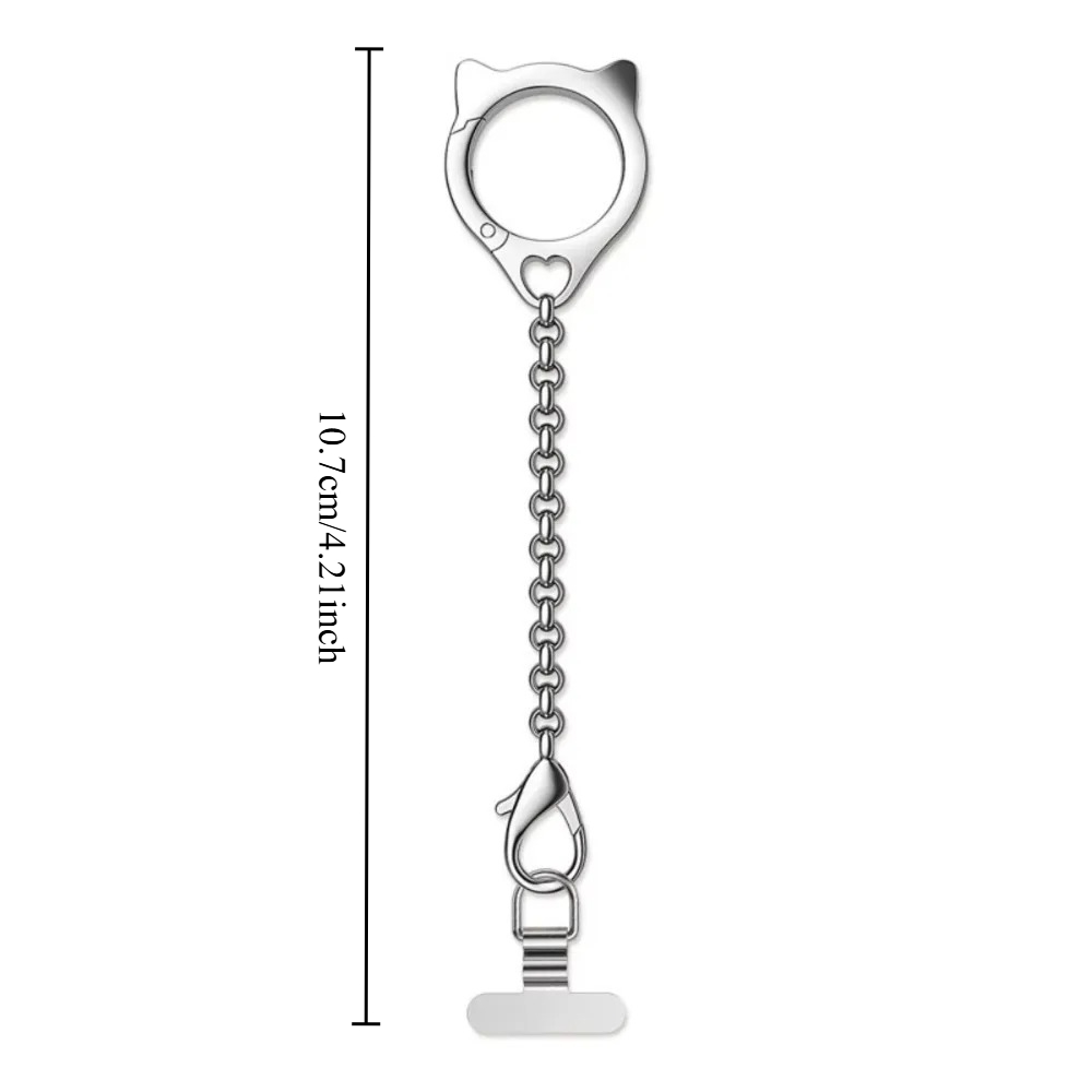猫の頭の形をしたメタル製スマホケース、ランヤードと取り外し可 - Phone Accessories Chain のレビューと価格