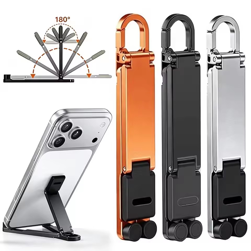 ミニキーチェーン折りたたみ式携帯電話背面クリップスタンド、ポ - Phone Accessories For Travel のレビューと価格