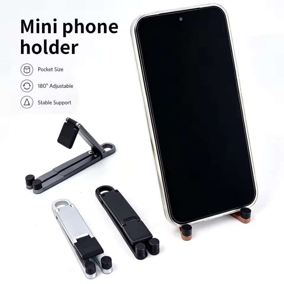 ミニキーチェーン折りたたみ式携帯電話背面クリップスタンド、ポ - Phone Accessories For Travel のレビューと価格
