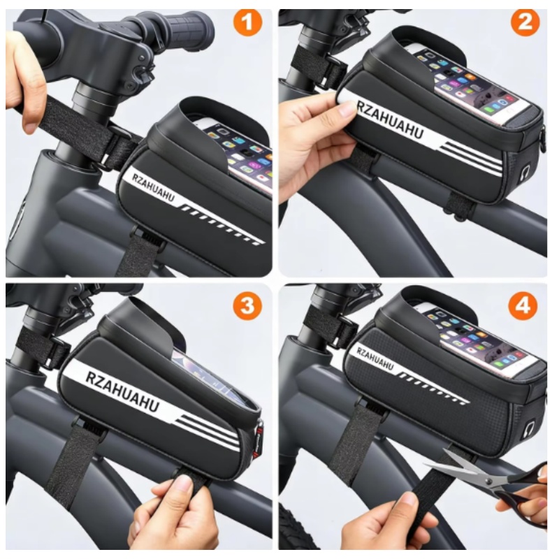 防水サンバイザー付きタッチスクリーンバイクフレームフロントチ - Youtube Phone Accessories のレビューと価格