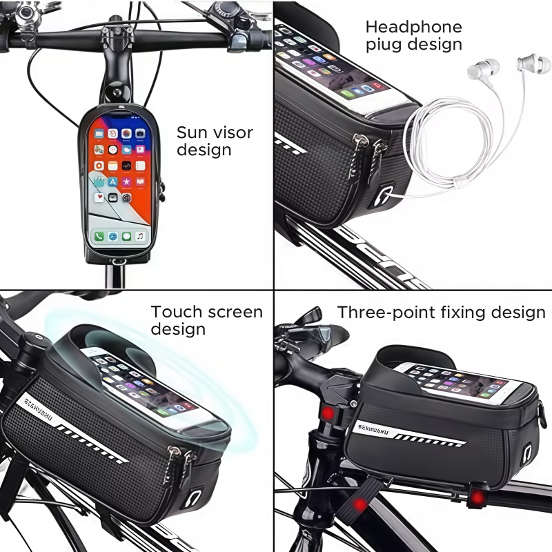 防水サンバイザー付きタッチスクリーンバイクフレームフロントチ - Youtube Phone Accessories のレビューと価格