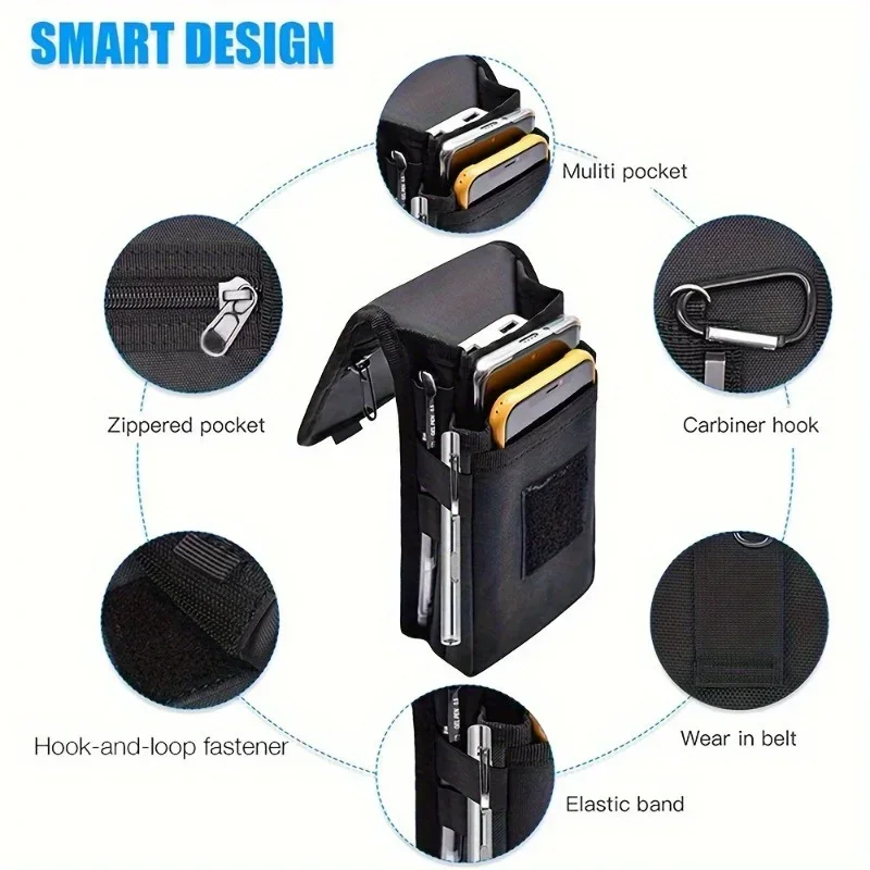   6.3インチ多機能携帯電話バッグ、オックスフォード生 - Phone Accessories Pouch のレビューと価格