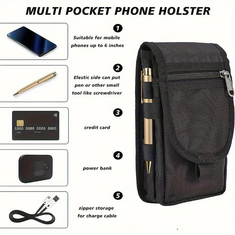    6.3インチ多機能携帯電話バッグ、オックスフォード生 - Phone Accessories Pouch のレビューと価格