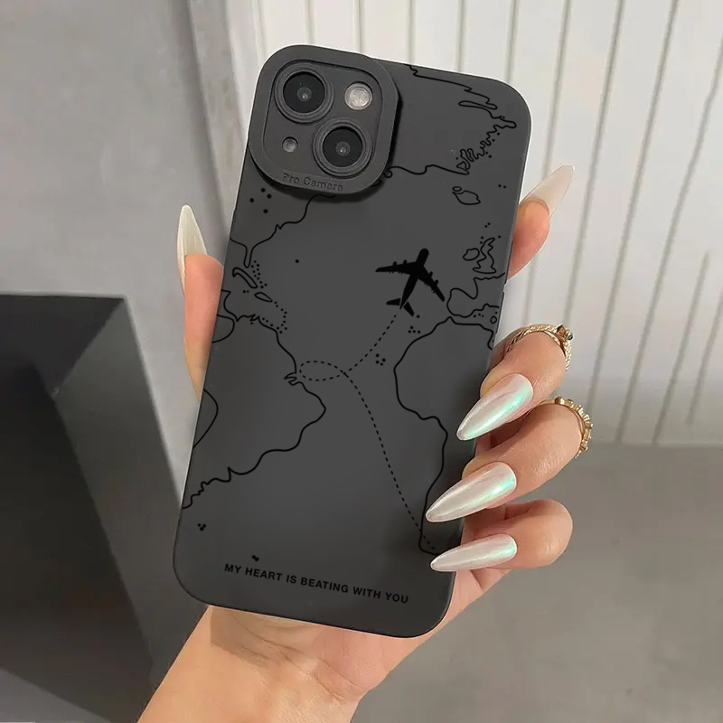 旅行をイメージした飛行機ルート柄バンパーフォンケース iPh - Phone Accessories For Travel のレビューと価格