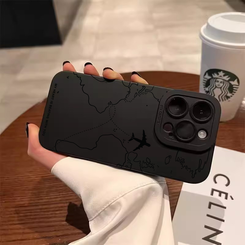 旅行をイメージした飛行機ルート柄バンパーフォンケース iPh - Phone Accessories For Travel のレビューと価格