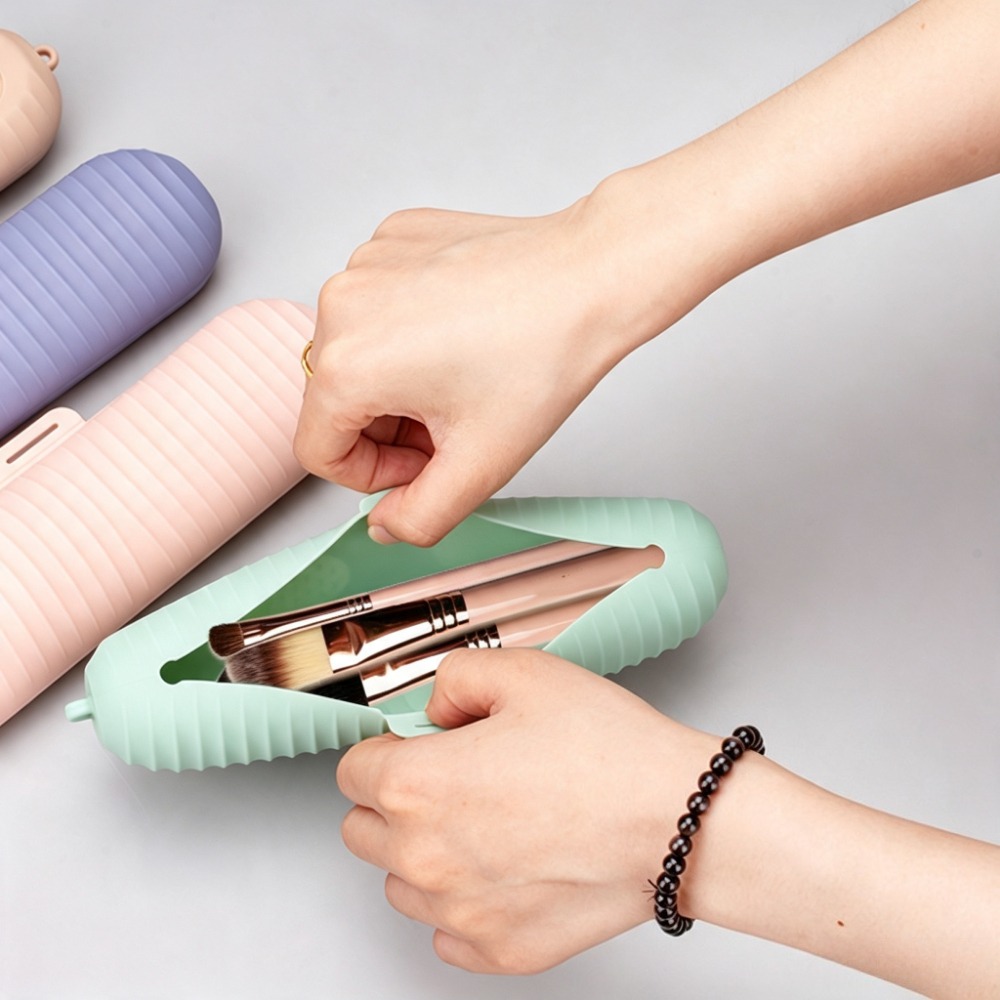 ポータブルシリコン製メイクブラシホルダーケース、旅行に便利な - Phone Accessories For Travel のレビューと価格