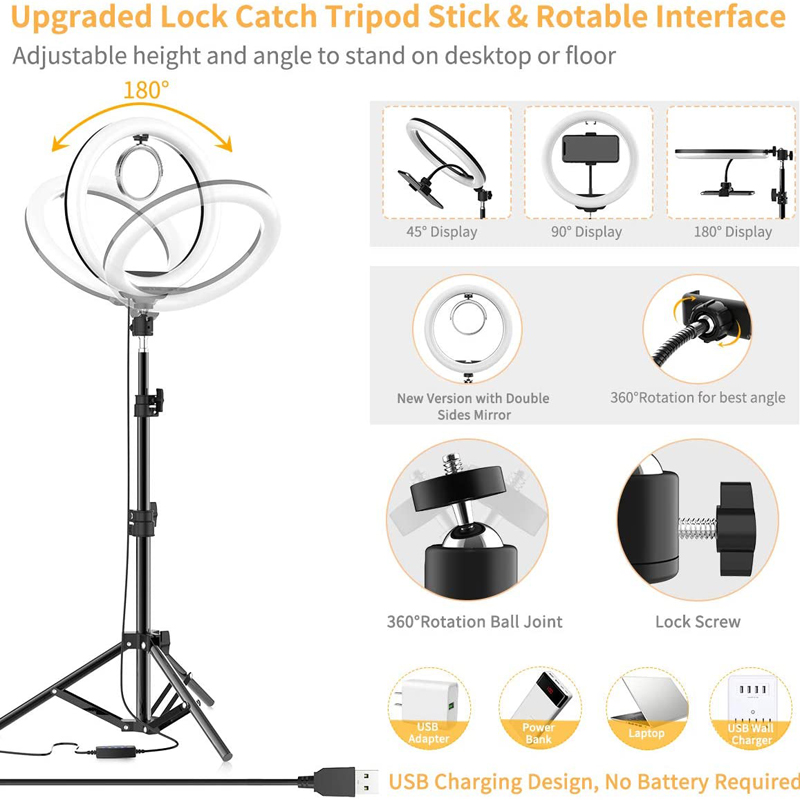 16cm 26cm 33cm LEDリングライト 調光可能  - Youtube Phone Accessories のレビューと価格